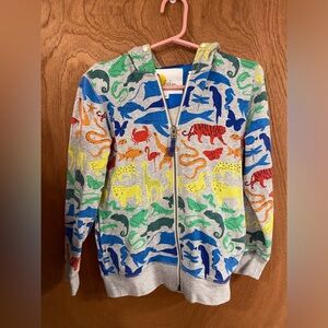 Mini Boden animal zip up hoody size 6-7